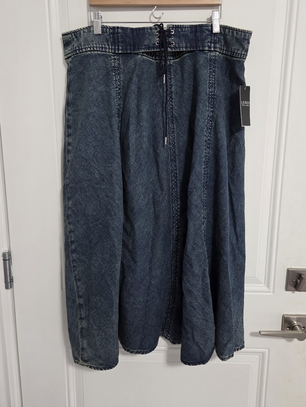 NWT - Lauren Ralph Lauren Women's Denim Midi Skirt - Size 14